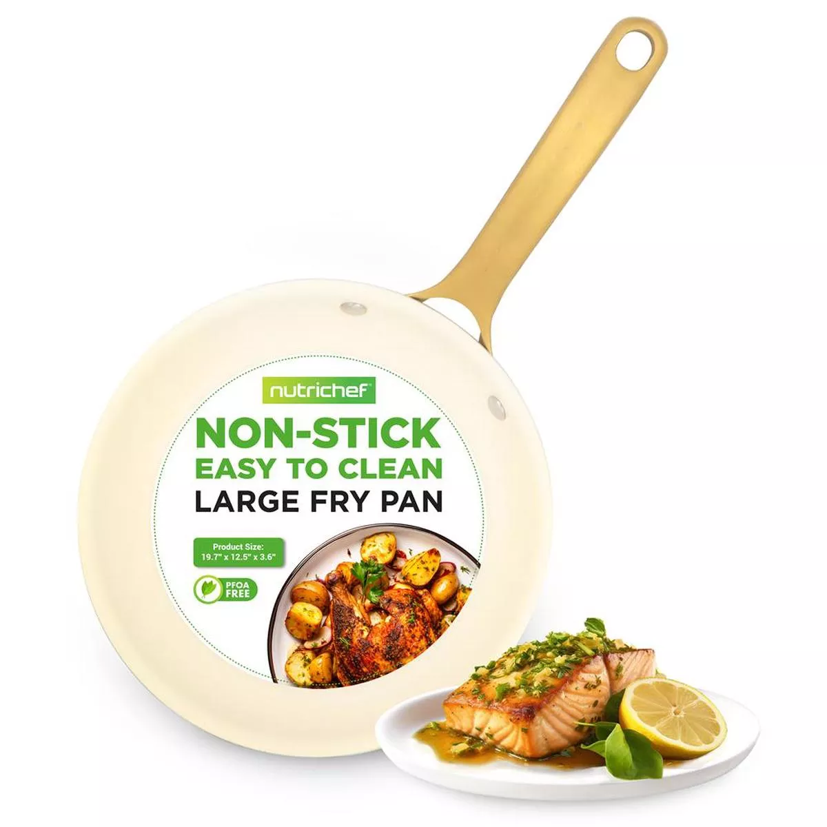12-non-stick-frying-pan-even-heat-ceramic-coating-golden-handle 12" Non-Stick Frying Pan, Even Heat, Ceramic Coating, Golden Handle