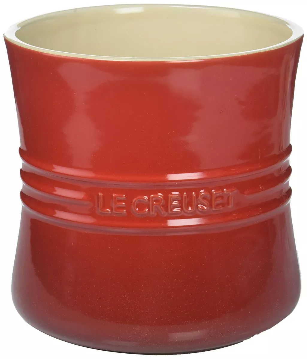 2-75-qt-durable-stoneware-utensil-crock-stylish-kitchen-organizer-cerise-red 2.75-Qt Durable Stoneware Utensil Crock Stylish Kitchen Organizer, Cerise Red