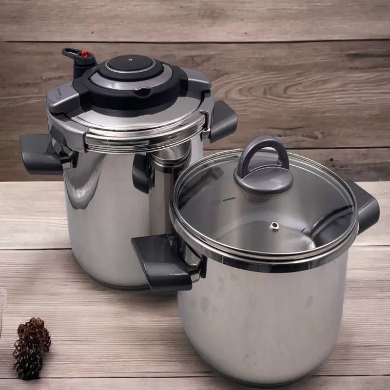 2-in-1-5-7l-dosthoff-easypress-ss-18-10-pressure-cooker 2 in 1 5+7L Dosthoff EasyPress SS 18/10 Pressure Cooker