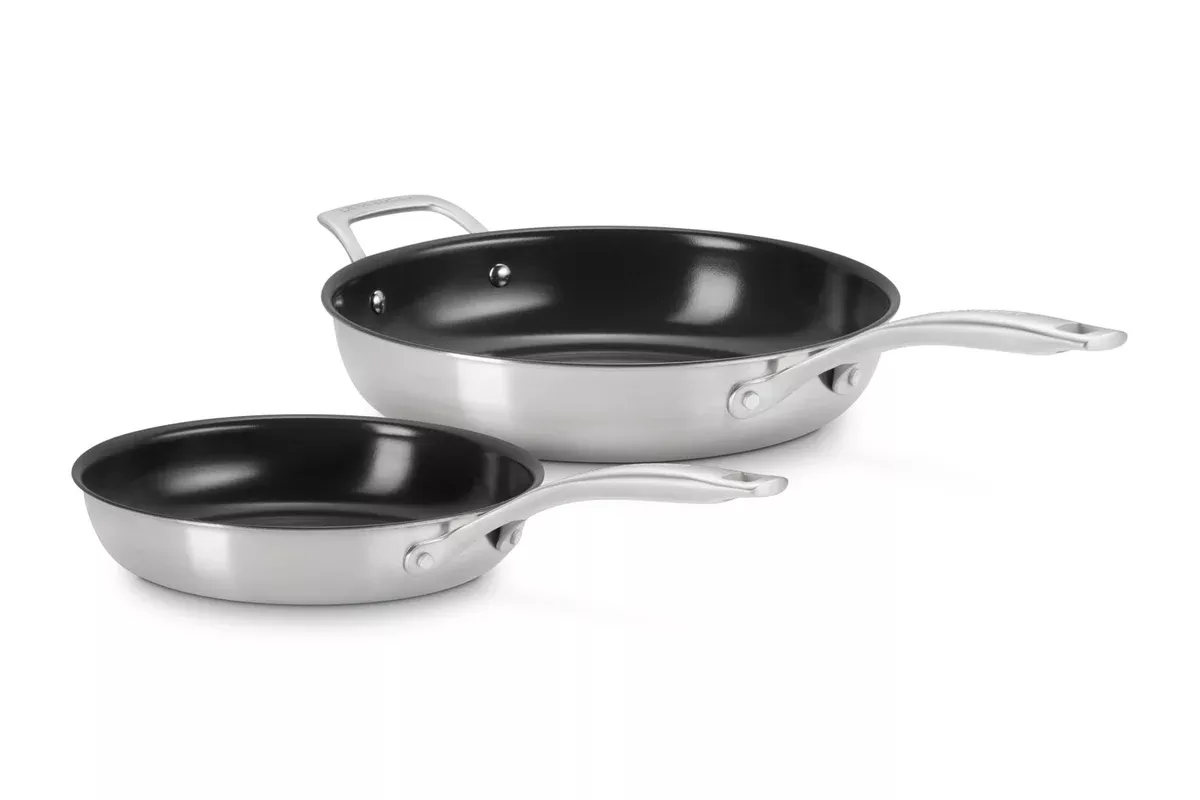 2-piece-set-essential-stainless-steel-non-stick-fry-pan-9-5-in-11-in 2 Piece Set Essential Stainless Steel Non-Stick Fry Pan (9.5 In and 11 In )