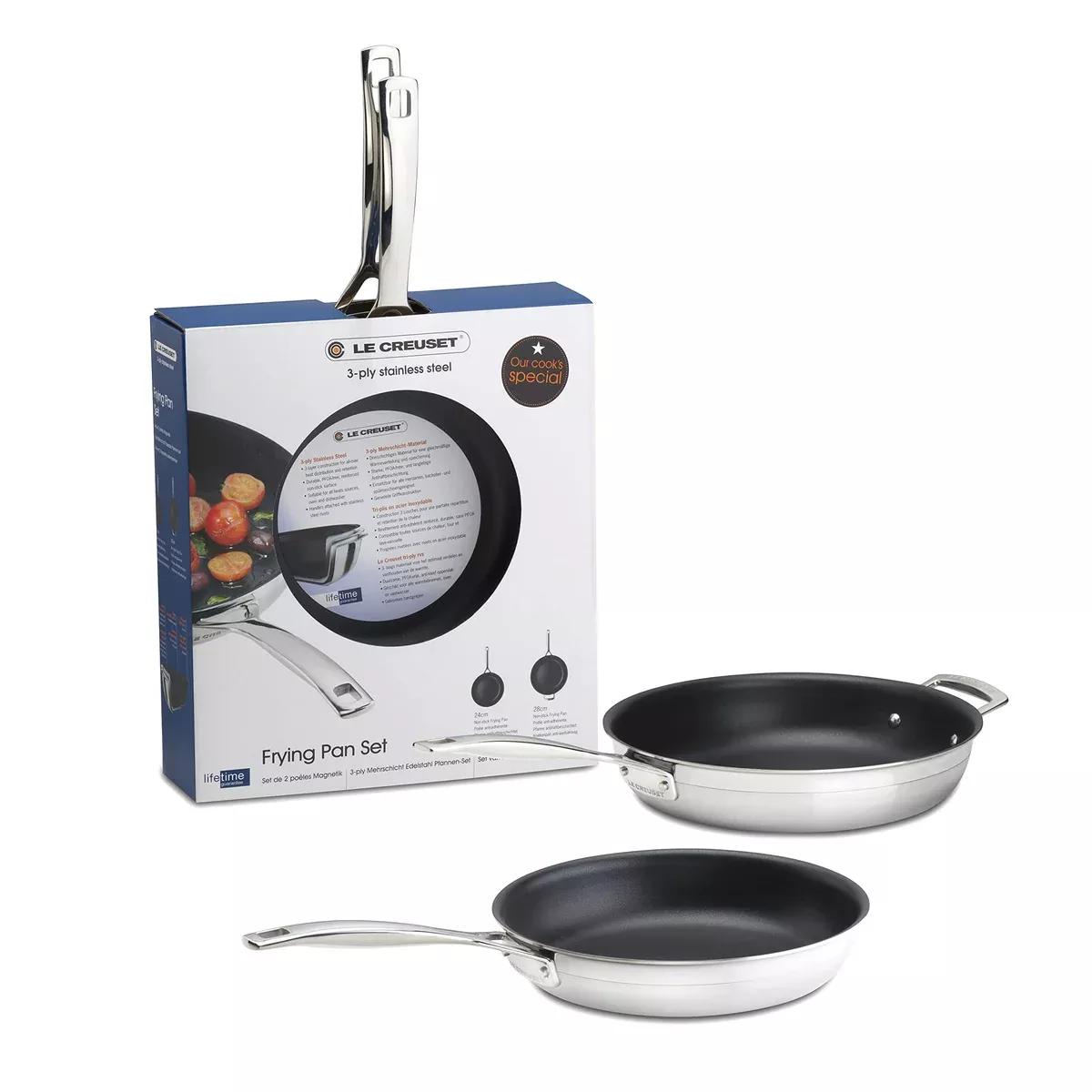 2-piece-set-non-stick-classic-stainless-steel-9-5-in-11-in-fry-pan 2 Piece Set Non-Stick Classic Stainless Steel (9.5 In and 11 In Fry Pan)