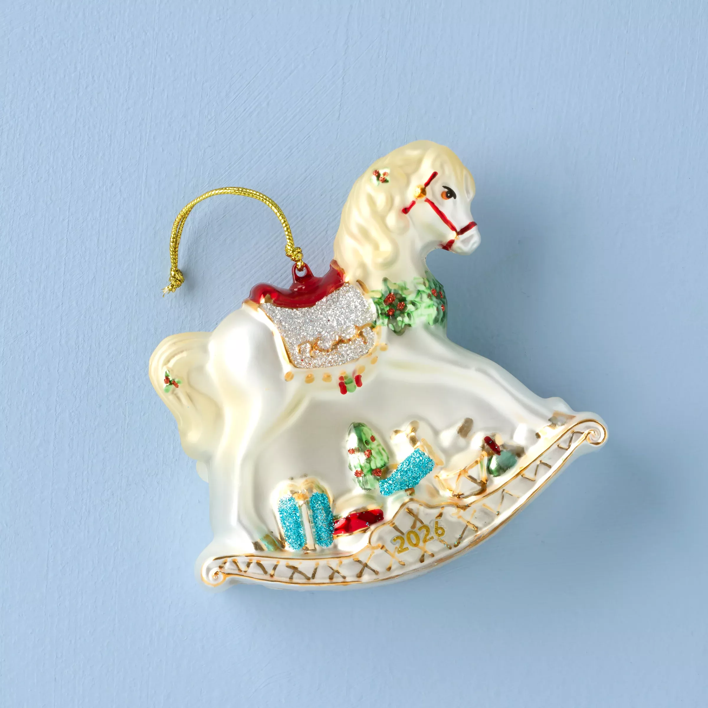 2026-blown-glass-baby-s-1st-christmas-rocking-horse-ornament 2026 Blown Glass Baby's 1st Christmas Rocking Horse Ornament
