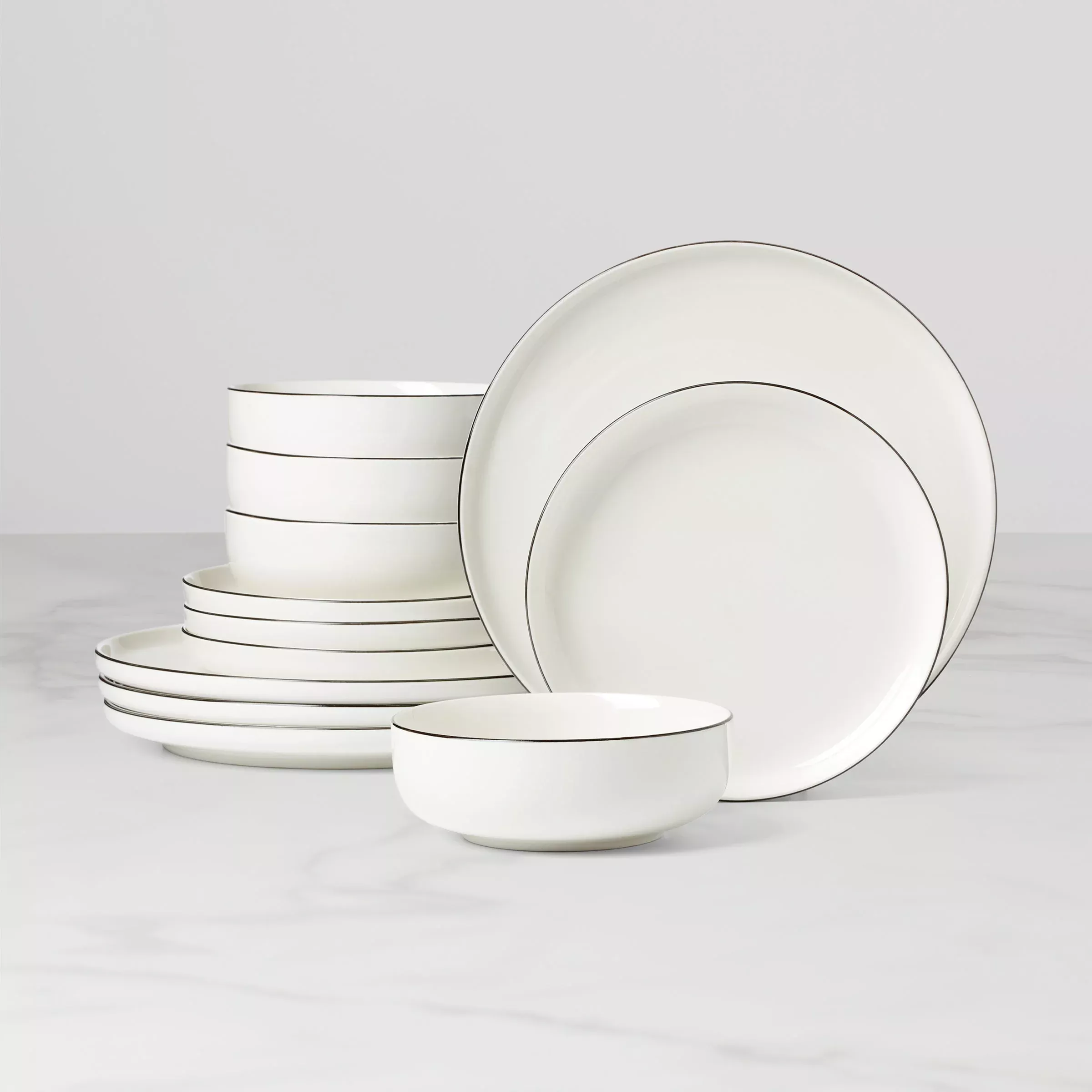 24-seven-black-rim-12-piece-dinnerware-set 24 Seven Black Rim 12-Piece Dinnerware Set