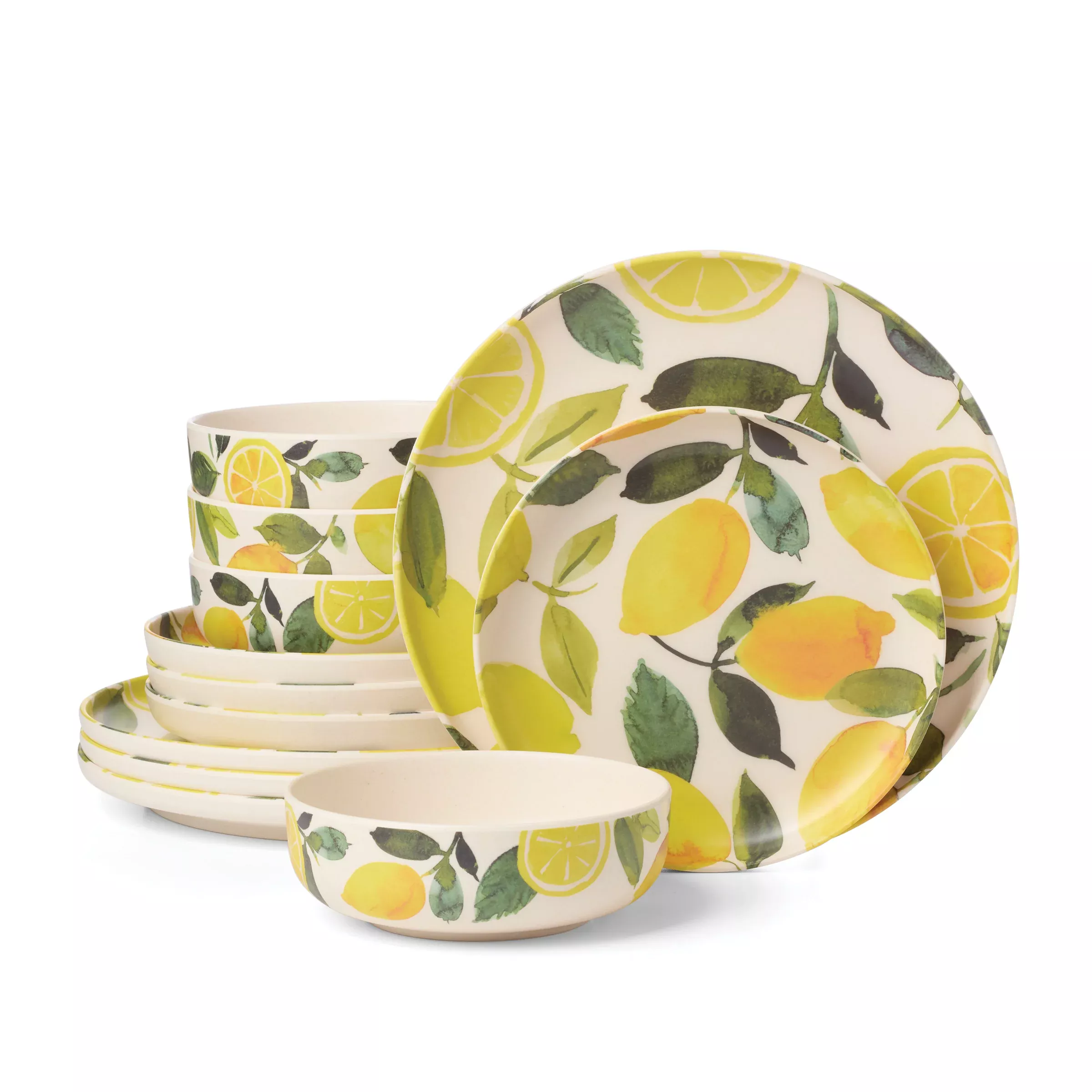24-seven-melamine-lemon-12-piece-dinnerware-set 24 Seven Melamine Lemon 12-Piece Dinnerware Set