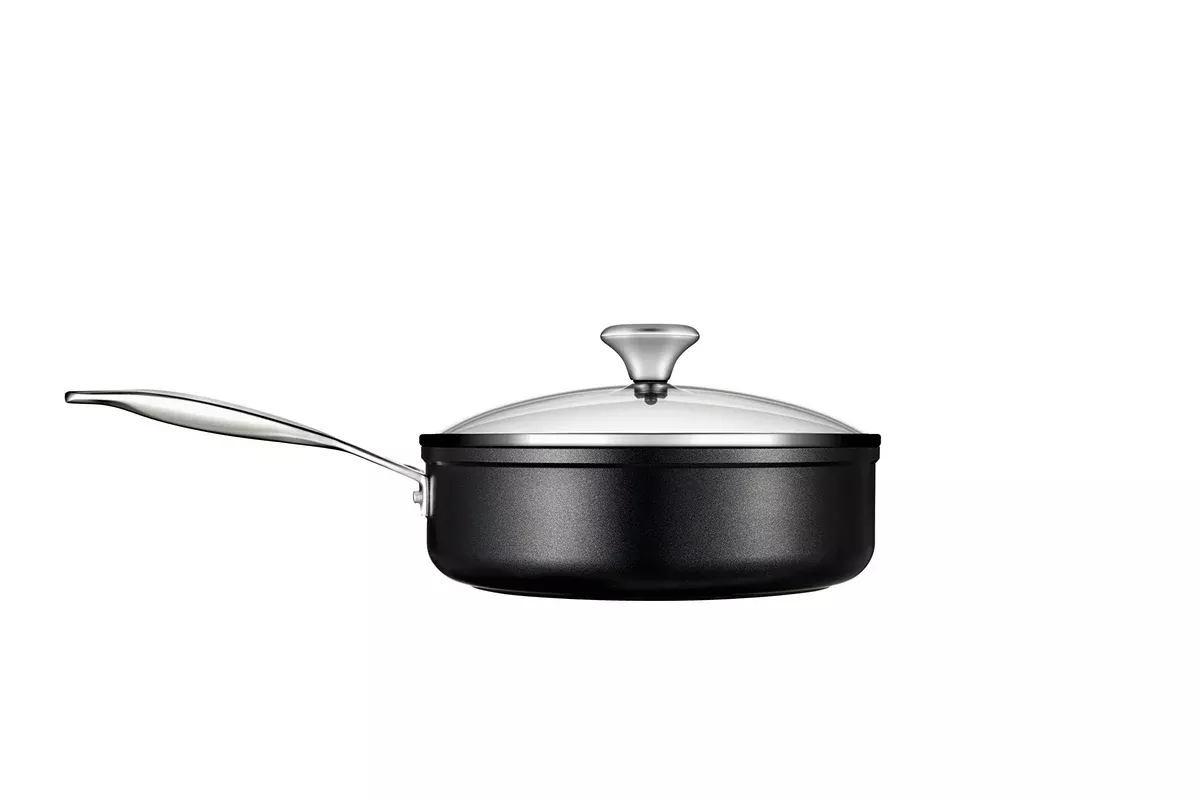 3-5-qt-toughened-nonstick-pro-saute-pan-with-glass-lid-durable-nonstick-coating- 3.5 Qt Toughened Nonstick Pro Saute Pan With Glass Lid Durable Nonstick Coating, Even Heat Distribution and Versatile Cooking Functionality