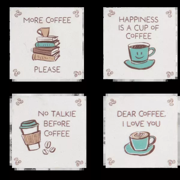 4pc-ceramic-coaster-set-coffee-themed 4Pc Ceramic Coaster Set - Coffee Themed