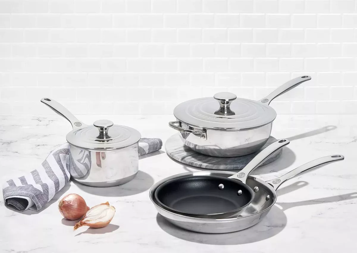 6-piece-premium-tri-ply-stainless-steel-cookware-set-durable-even-heat-distribut 6-piece Premium Tri-Ply Stainless Steel Cookware Set – Durable, Even-heat Distribution, Induction Compatible, Oven Safe for Everyday Cooking