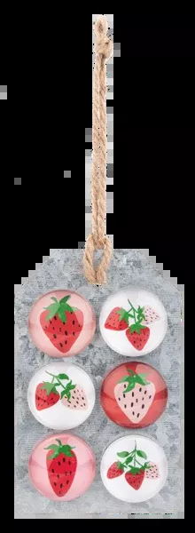6pc-strawberry-glass-magnet-set 6pc Strawberry Glass Magnet Set