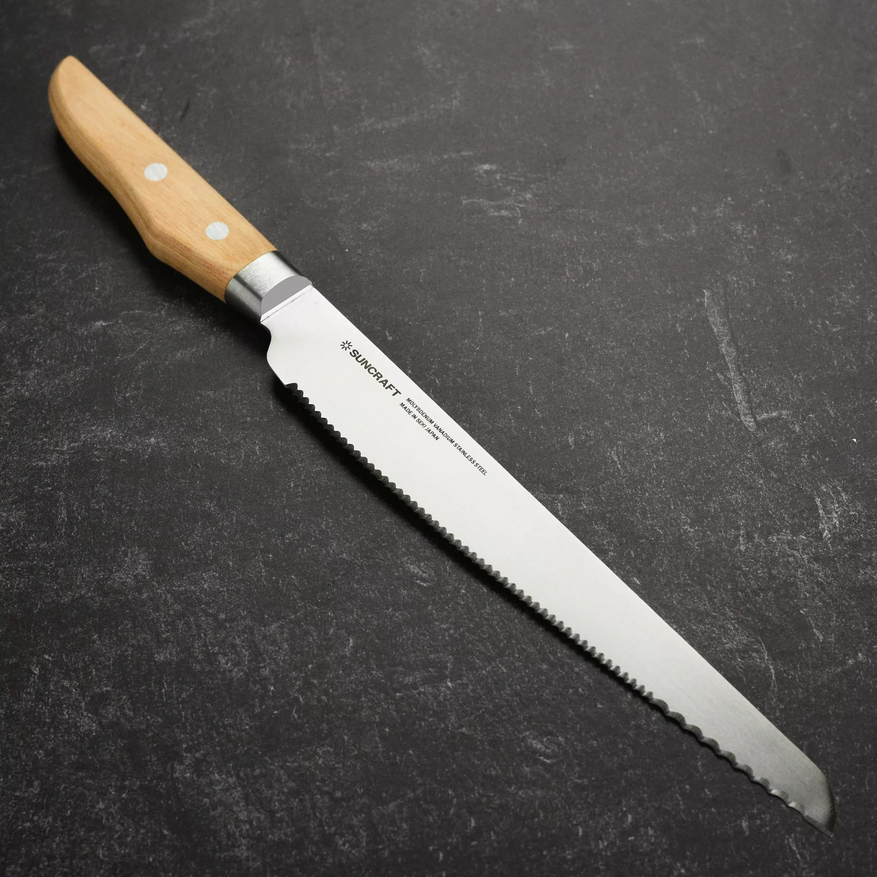 8-75-bread-knife-made-in-japan-suncraft-seseragi-series 8.75" Bread Knife - Made in Japan - Suncraft Seseragi Series