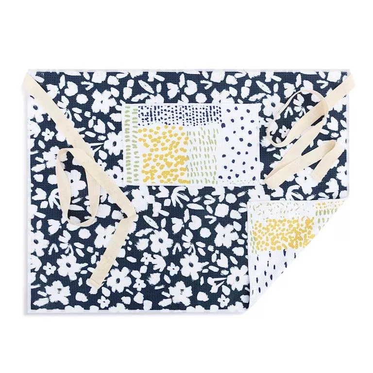 absorbent-half-apron-navy-floral Absorbent Half Apron Navy Floral