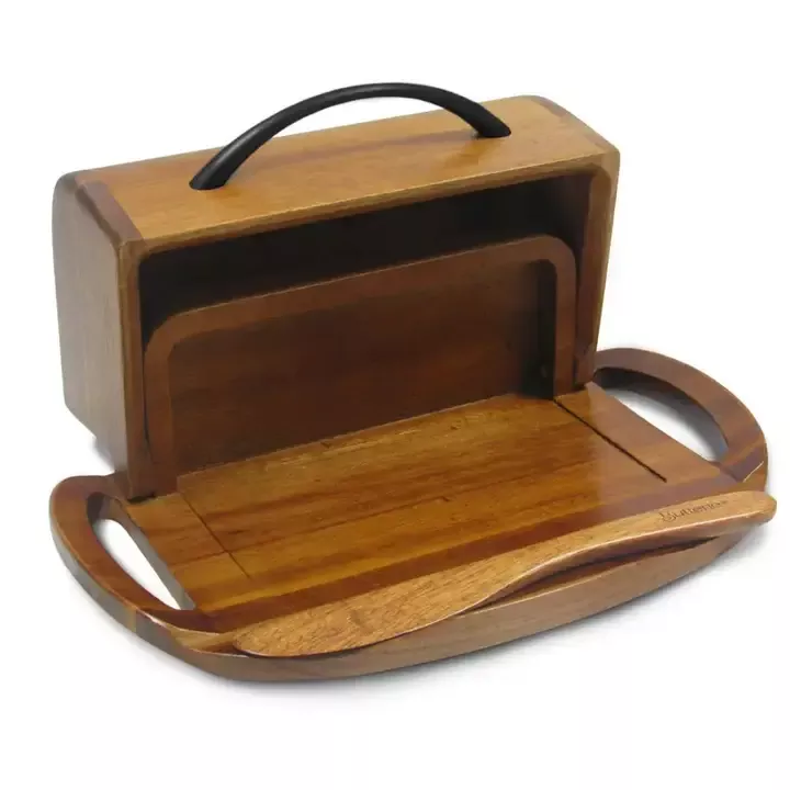 acacia-wood-flip-top-butter-dish-w-spreader-black-handle Acacia Wood Flip-Top Butter Dish w/ Spreader - Black Handle