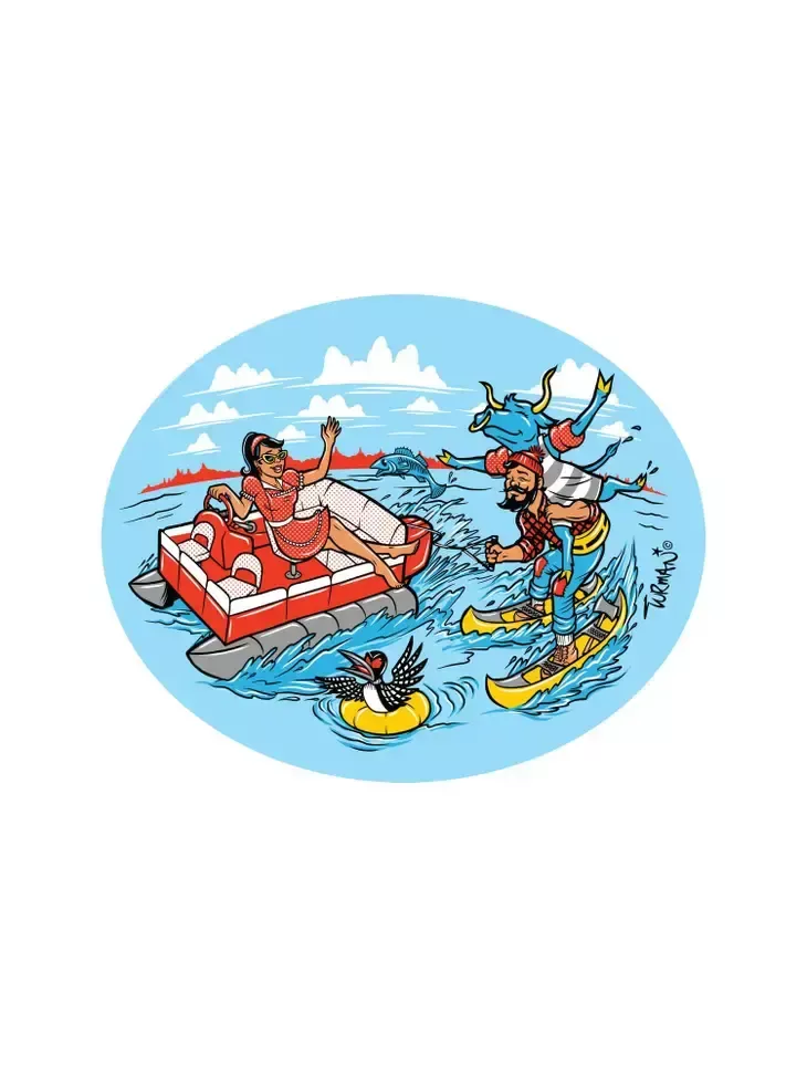 adam-turman-artwork-pontoon-daze-sticker Adam Turman Artwork Pontoon Daze Sticker