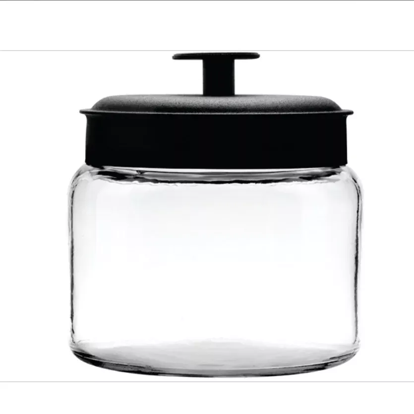 Anchor Hocking Glass 64-Oz. Metal-Lid Montana Jar - Clear/black – REBEL