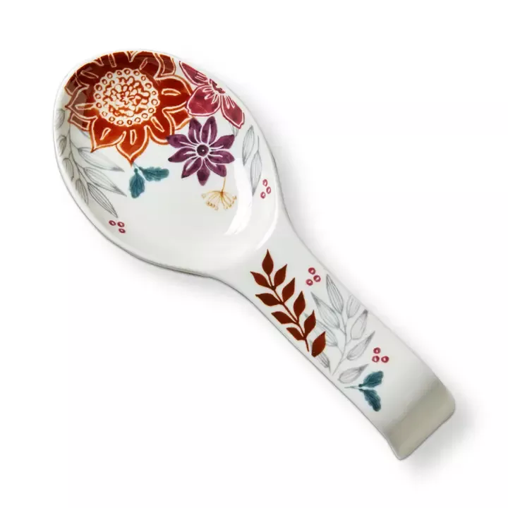 autumn-bloom-spoon-rest-stoneware Autumn Bloom Spoon Rest Stoneware
