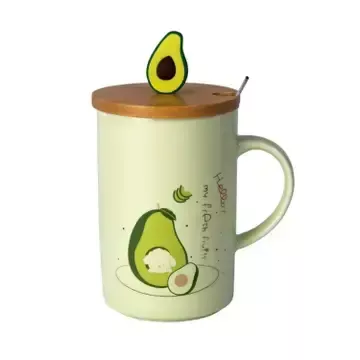 Avocado 12oz Mug With Lid and Spoon