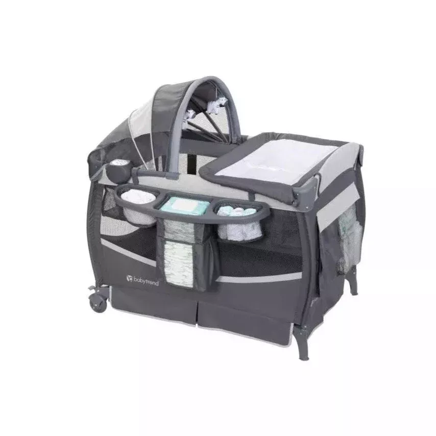 baby-trend-deluxe-ii-nursery-center-portable-playard-misty-gray-rebel Baby Trend Deluxe II Nursery Center Portable Playard - Misty Gray – REBEL