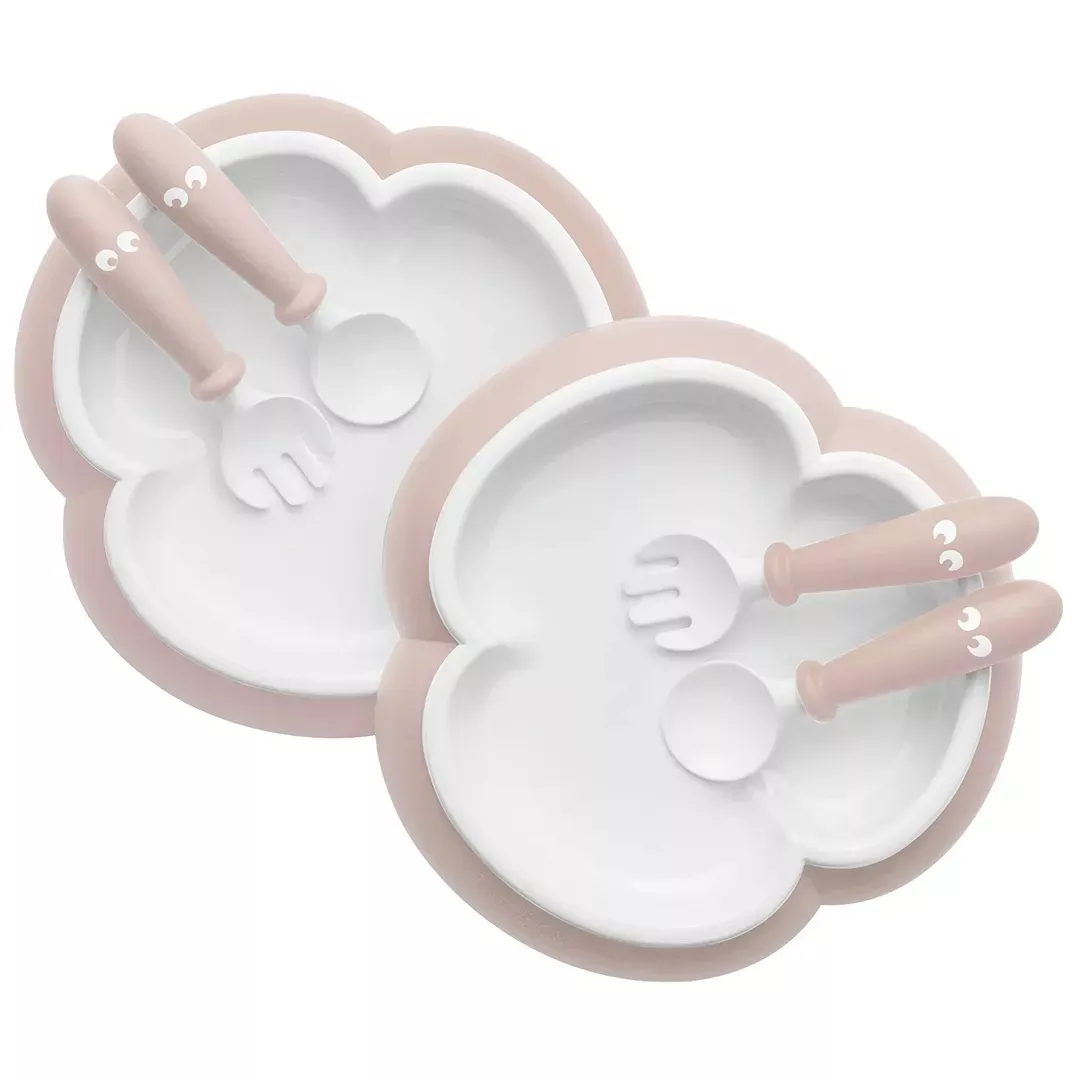 BabyBjörn Baby Plate, Spoon and Fork, 2 Sets -Powder Pink – REBEL