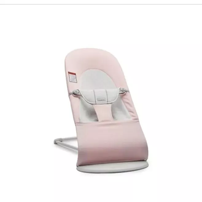 babybj-rn-bouncer-balance-soft-woven-light-pink-grey-rebel BabyBjörn Bouncer Balance Soft Woven - Light Pink/Grey – REBEL