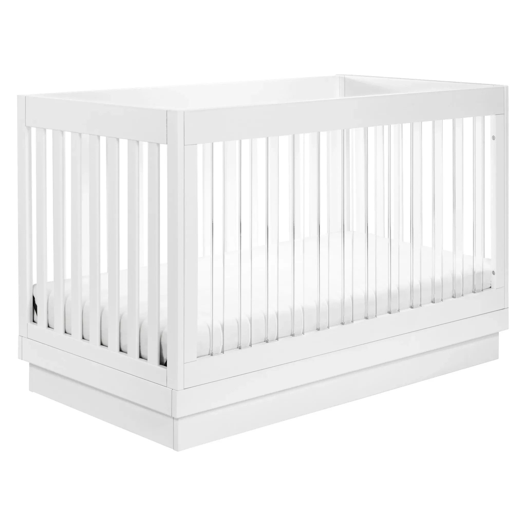 Babyletto (Floor Model) Harlow 3-in-1 Convertible Crib with Toddler Rail - White and Acrylic – REBEL