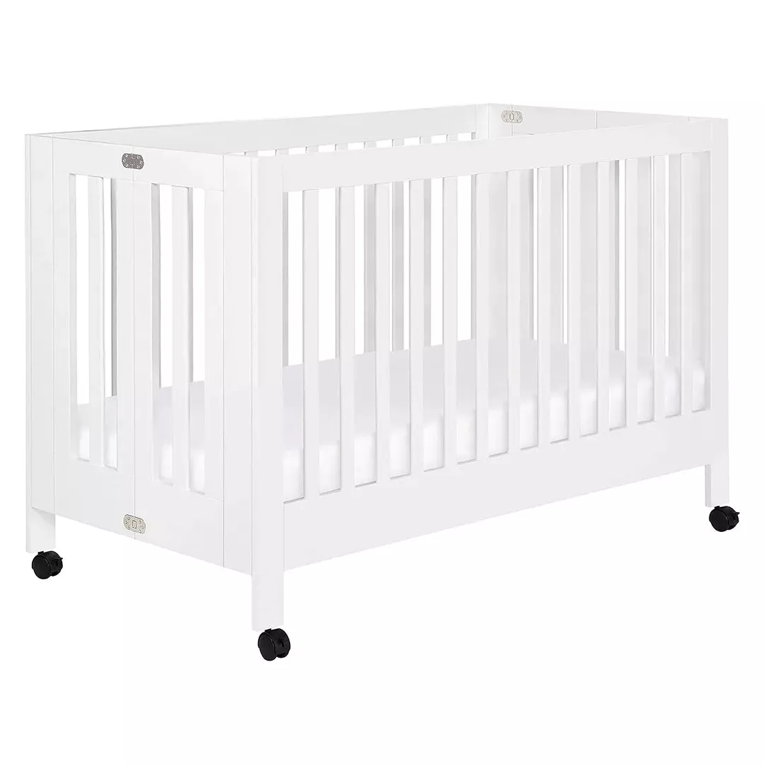 babyletto-maki-full-size-folding-crib-with-toddler-rail-white-rebel Babyletto Maki Full-Size Folding Crib with Toddler Rail - White – REBEL