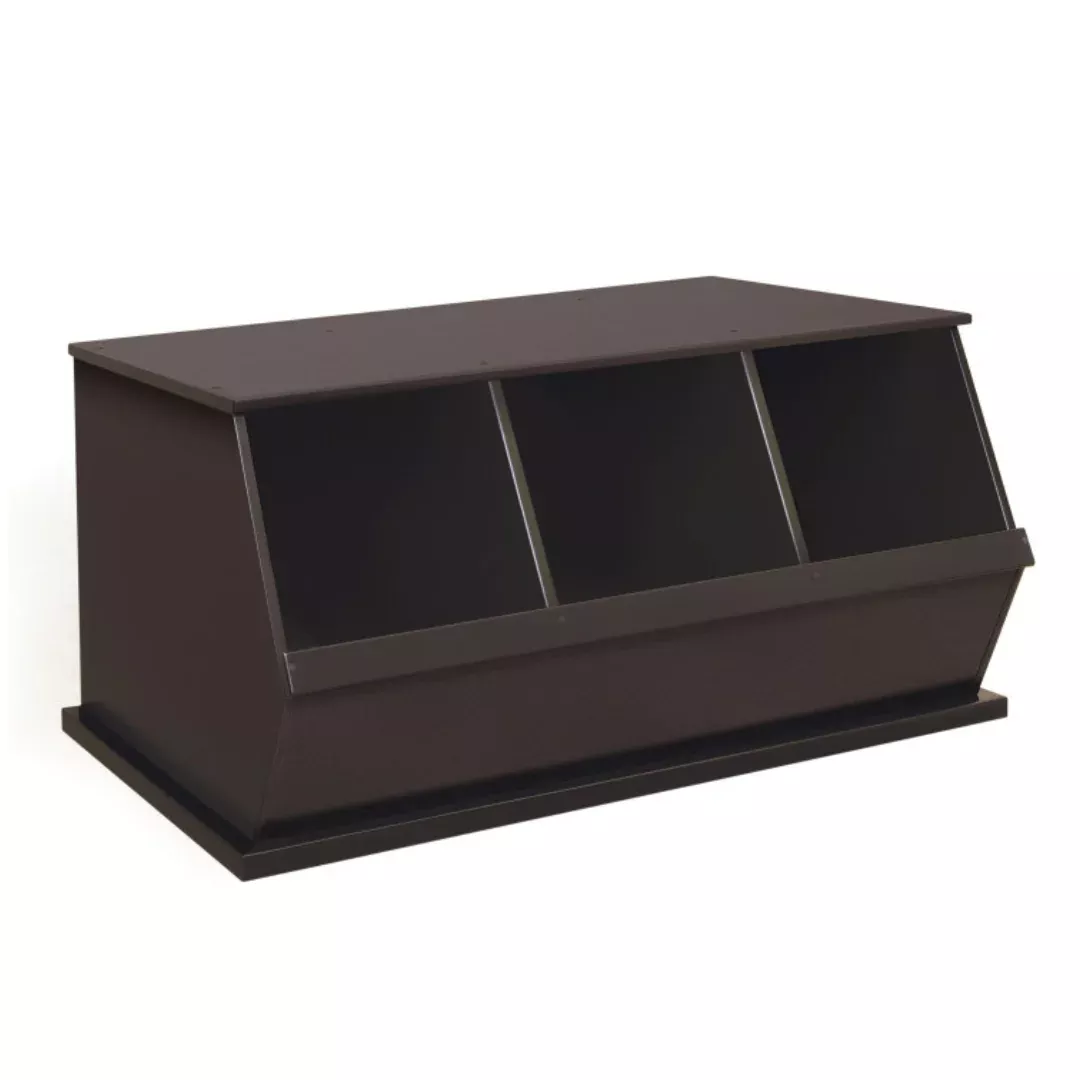 BADGER BASKET Three Bin Stackable Storage Cubby - Espresso – REBEL
