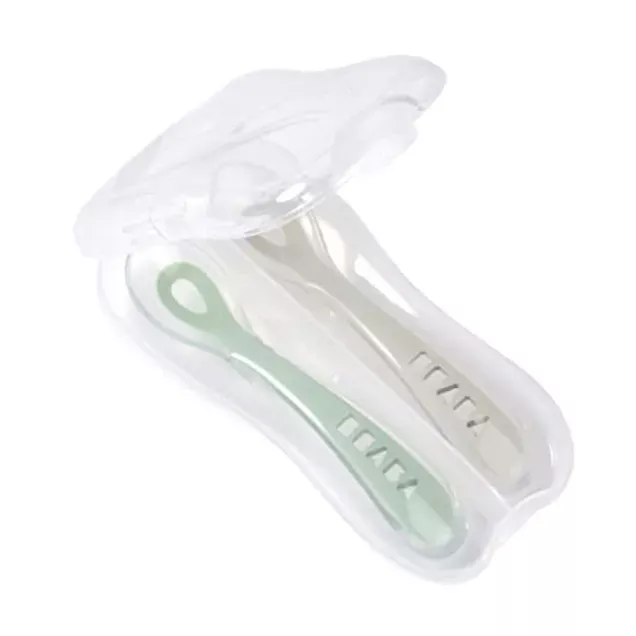beaba-toddler-s-self-feeding-spoon-set-with-travel-case-silicone-baby-spoons-in- Beaba Toddler's Self-Feeding Spoon Set with Travel Case - Silicone Baby Spoons in Sage – REBEL