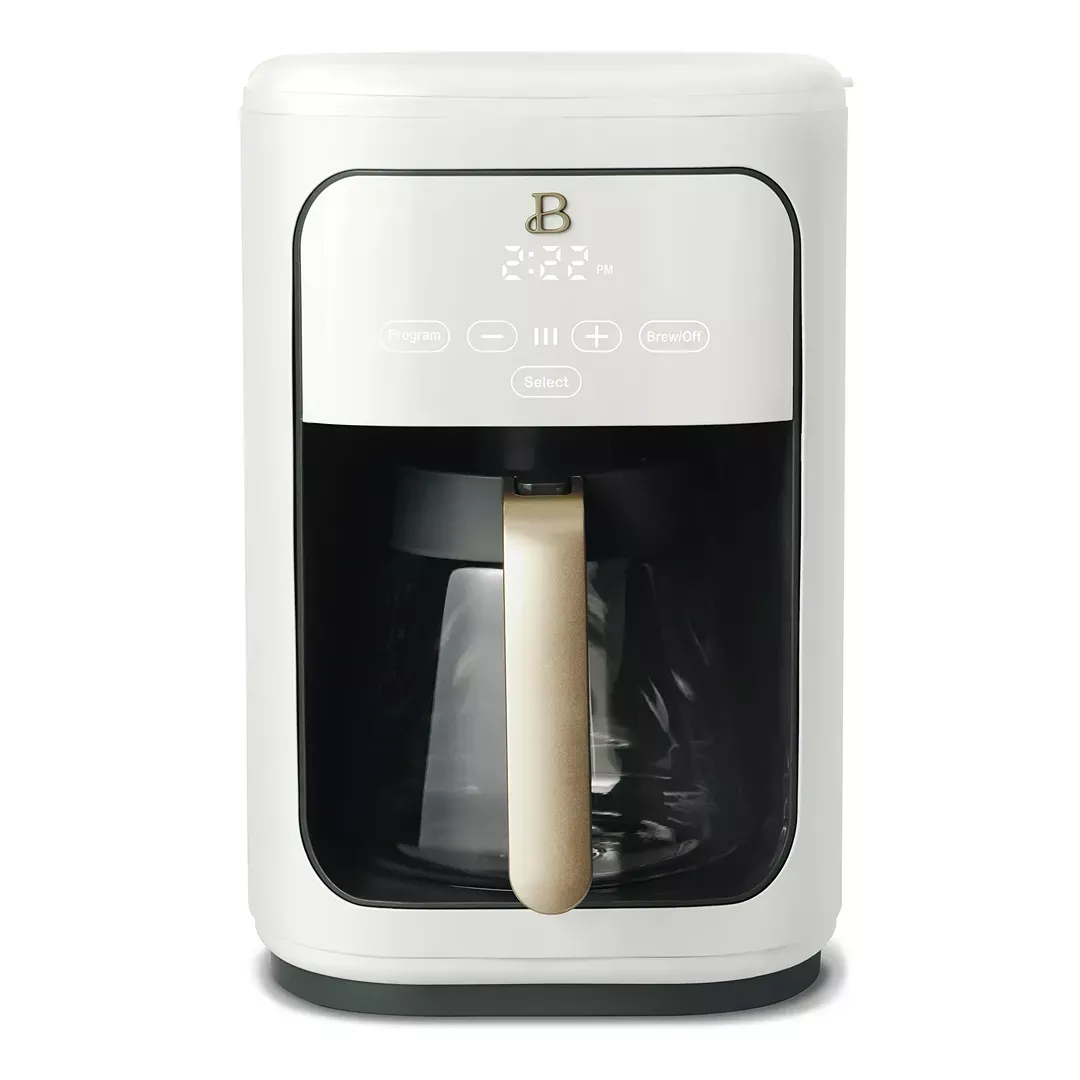 beautiful-14-cup-programmable-touchscreen-coffee-maker-white-icing-by-drew-barry Beautiful 14 Cup Programmable Touchscreen Coffee Maker White Icing by Drew Barrymore – REBEL