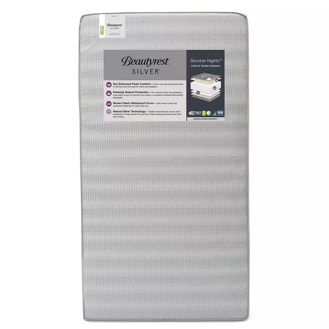 beautyrest-silver-slumber-nights-2-stage-antimicrobial-infant-toddler-mattress-s Beautyrest Silver Slumber Nights 2-Stage Antimicrobial Infant & Toddler Mattress Soy Foam Core – REBEL