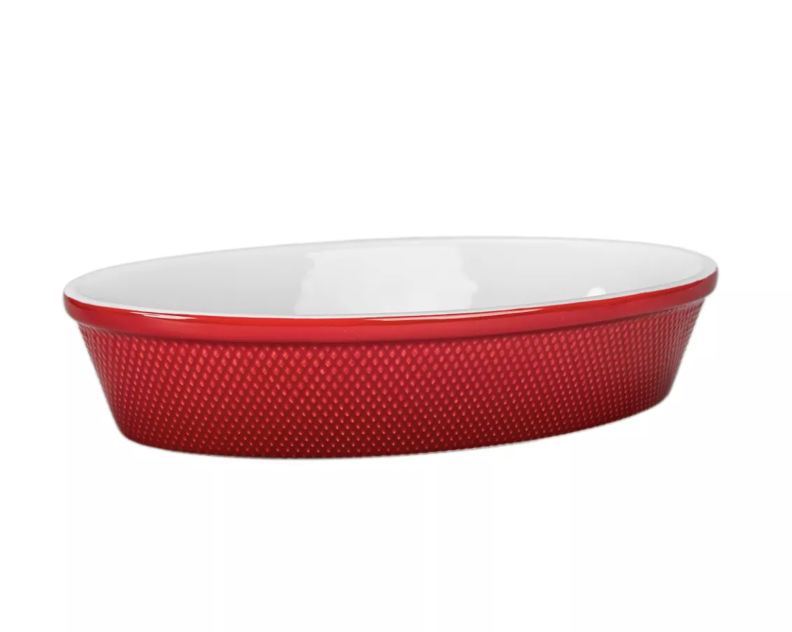 bia-cordon-bleu-oval-baker-diamond-pattern-red BIA Cordon Bleu Oval Baker, Diamond Pattern, Red