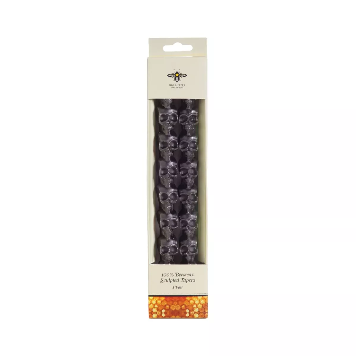 big-dipper-wax-works-pure-beeswax-taper-candles-sculpted-skull-10 Big Dipper Wax Works Pure Beeswax Taper Candles – Sculpted Skull 10"