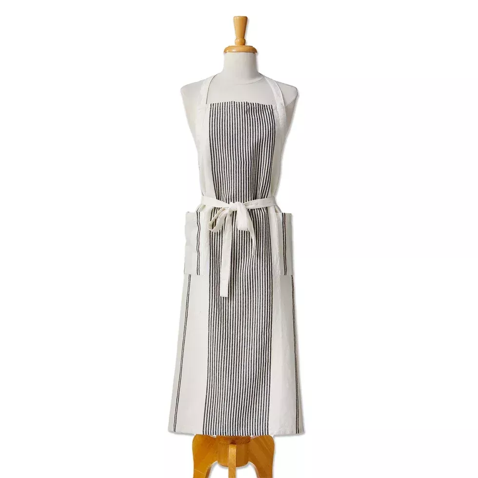 black-ivory-stripe-apron Black And Ivory Stripe Apron