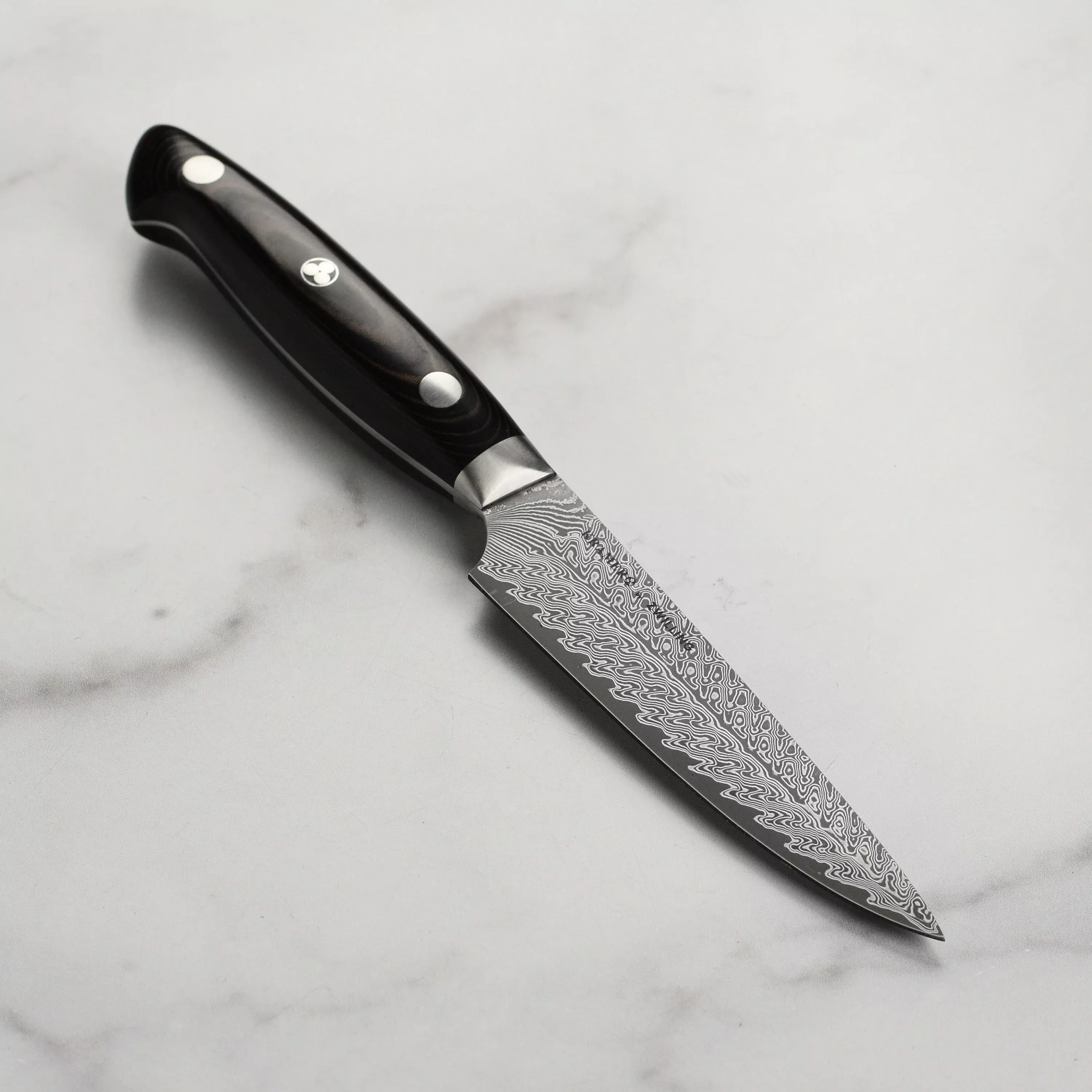 bob-kramer-stainless-damascus-utility-knife-5 Bob Kramer Stainless Damascus Utility Knife - 5"
