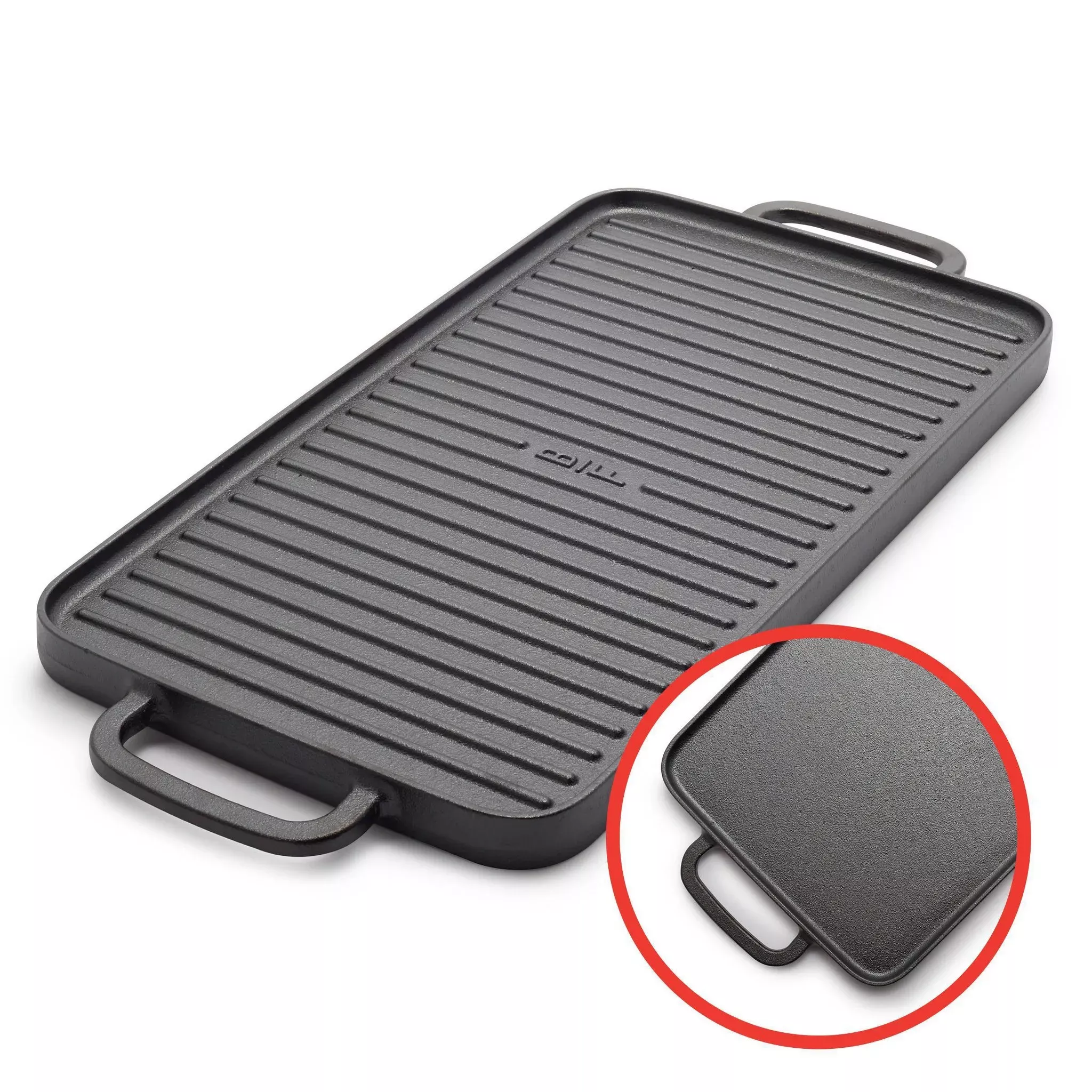 bobby-flay-double-burner-cast-iron-reversible-griddle-with-dual-handles-rebel Bobby Flay Double Burner Cast Iron Reversible Griddle with Dual Handles – REBEL