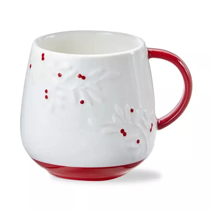 christmas-winter-snow-botanical-mug-red-earthenware Christmas Winter Snow Botanical Mug Red Earthenware
