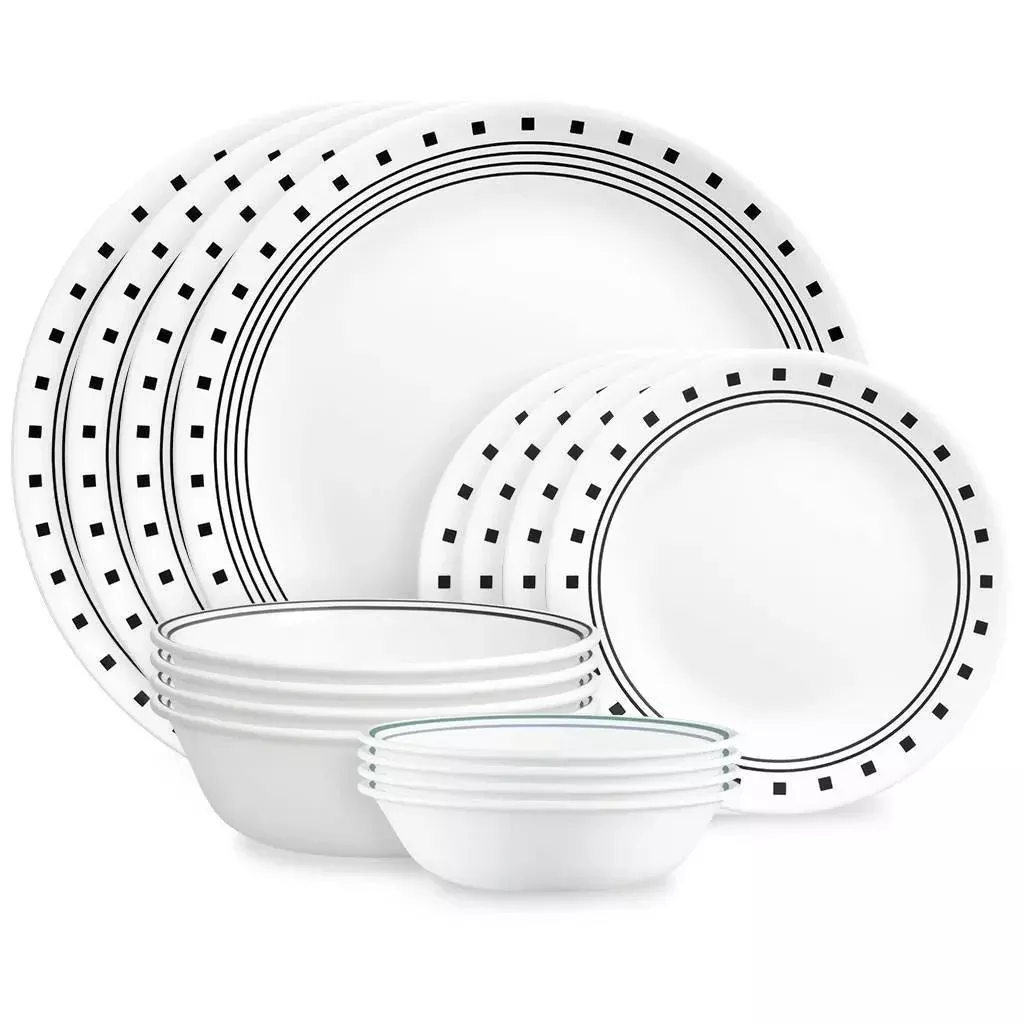 corelle-16pc-vitrelle-city-block-dinnerware-set-geometric-pattern-see-descriptio Corelle 16pc Vitrelle City Block Dinnerware Set: Geometric Pattern (See Description) – REBEL