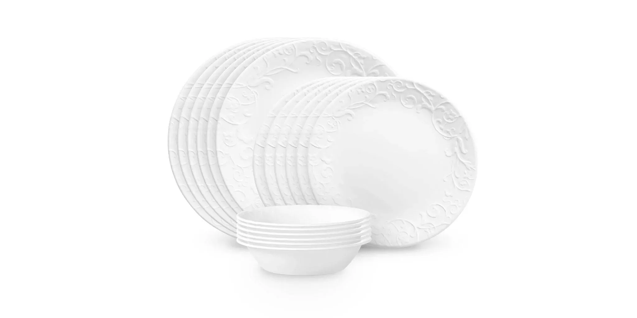 corelle-18pc-vitrelle-embossed-bella-faenza-dinnerware-set-service-6-rebel Corelle 18pc Vitrelle Embossed Bella Faenza Dinnerware Set, Service for 6 – REBEL