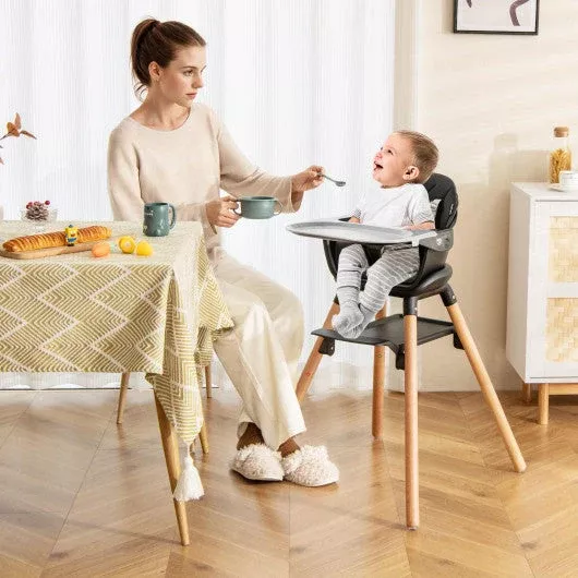 costway-6-in-1-convertible-highchair-with-safety-harness-removable-tray-black-re COSTWAY 6 in 1 Convertible Highchair With Safety Harness and Removable Tray-Black – REBEL