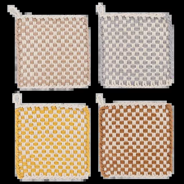 cotton-crochet-autumn-check-pot-holder Cotton Crochet Autumn Check Pot Holder