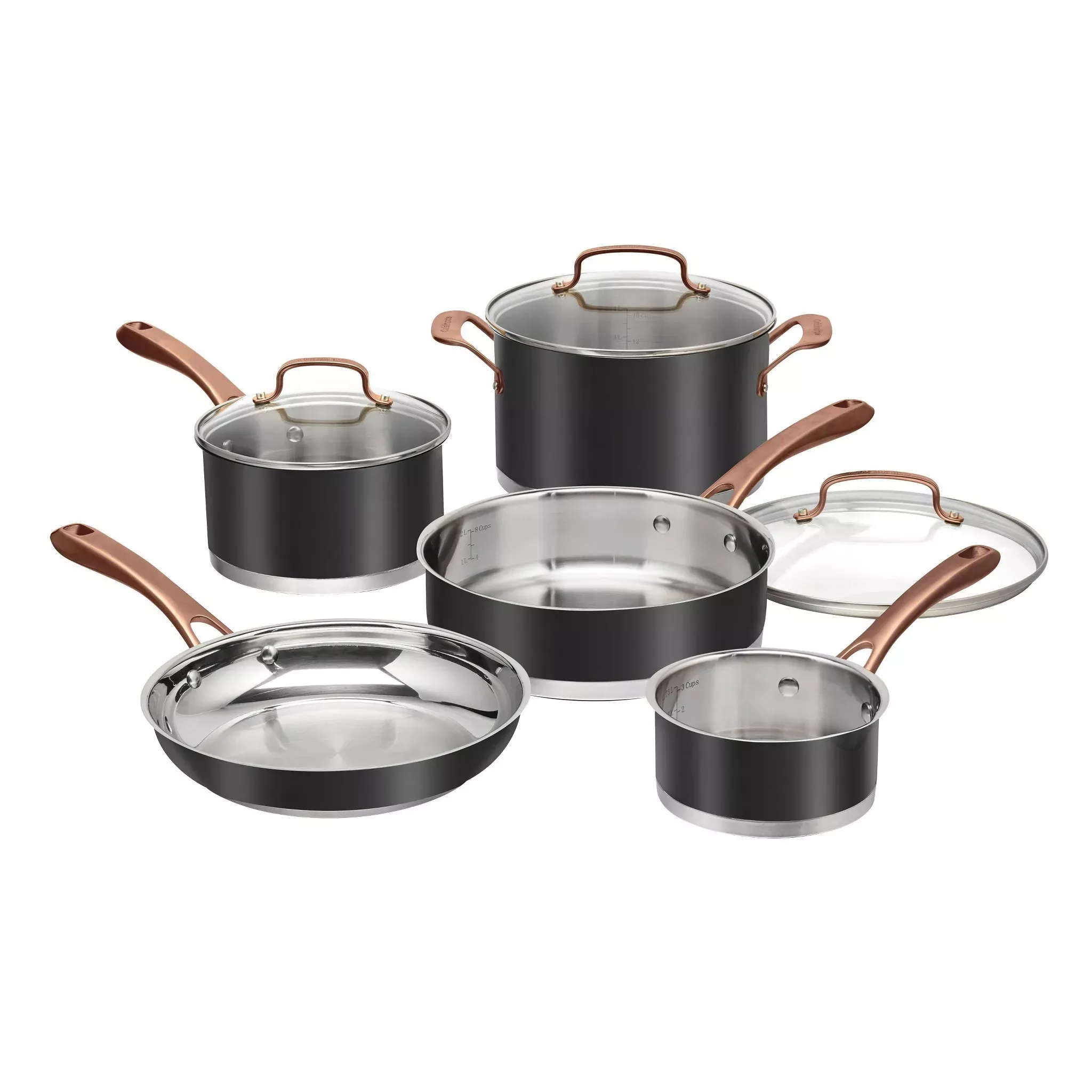 cuisinart-8pc-classic-matte-stainless-steel-cookware-set-black-blush-bronze-hand Cuisinart 8pc Classic Matte Stainless Steel Cookware Set Black Blush Bronze Handles – REBEL