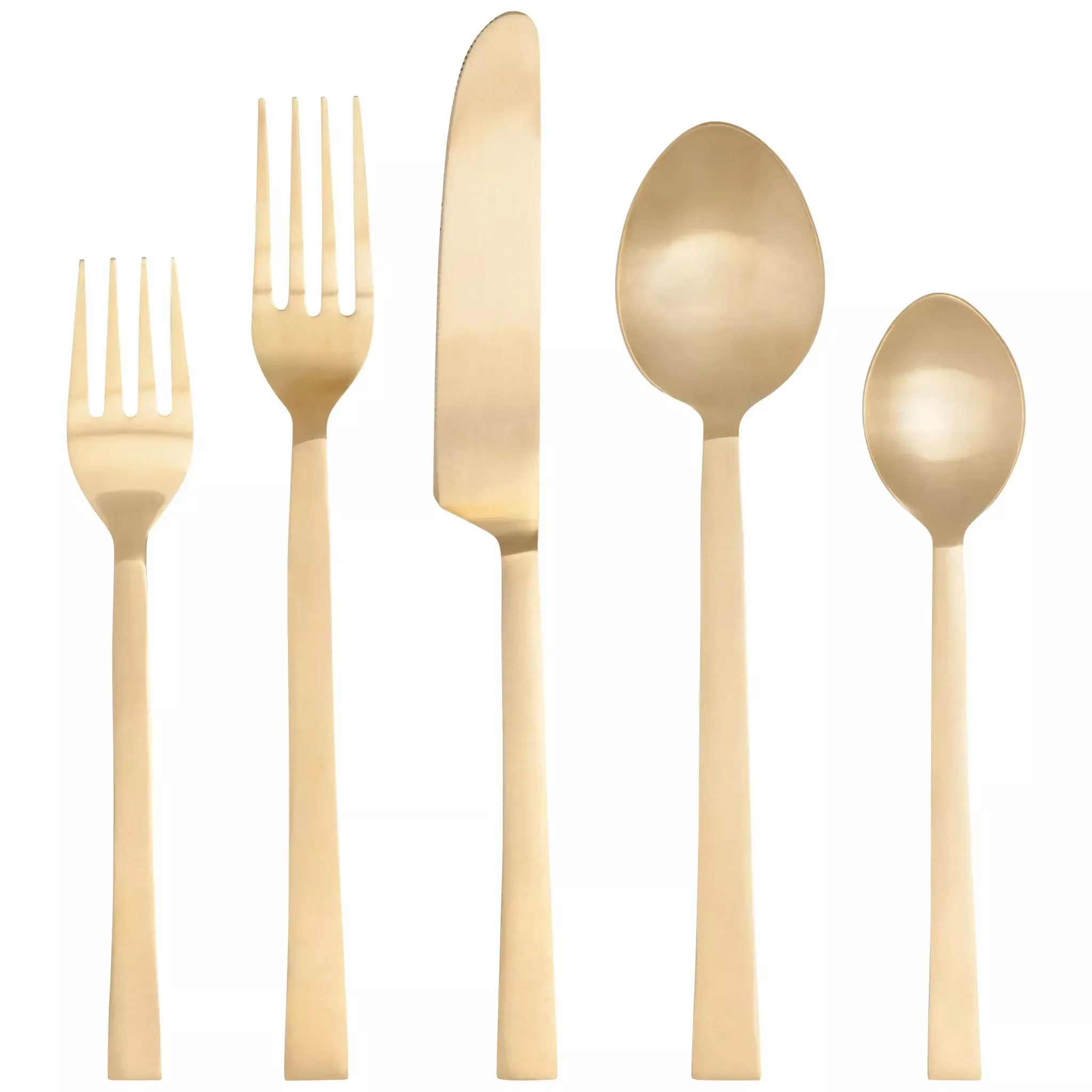 danica-brands-flatware-set-5-edge-matte-gold Danica Brands Flatware Set/5 Edge - Matte Gold