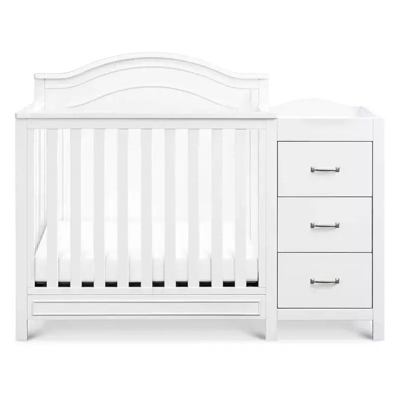 davinci-charlie-4-in-1-convertible-mini-crib-changer-white-rebel Davinci Charlie 4-in-1 Convertible Mini Crib-Changer - White – REBEL