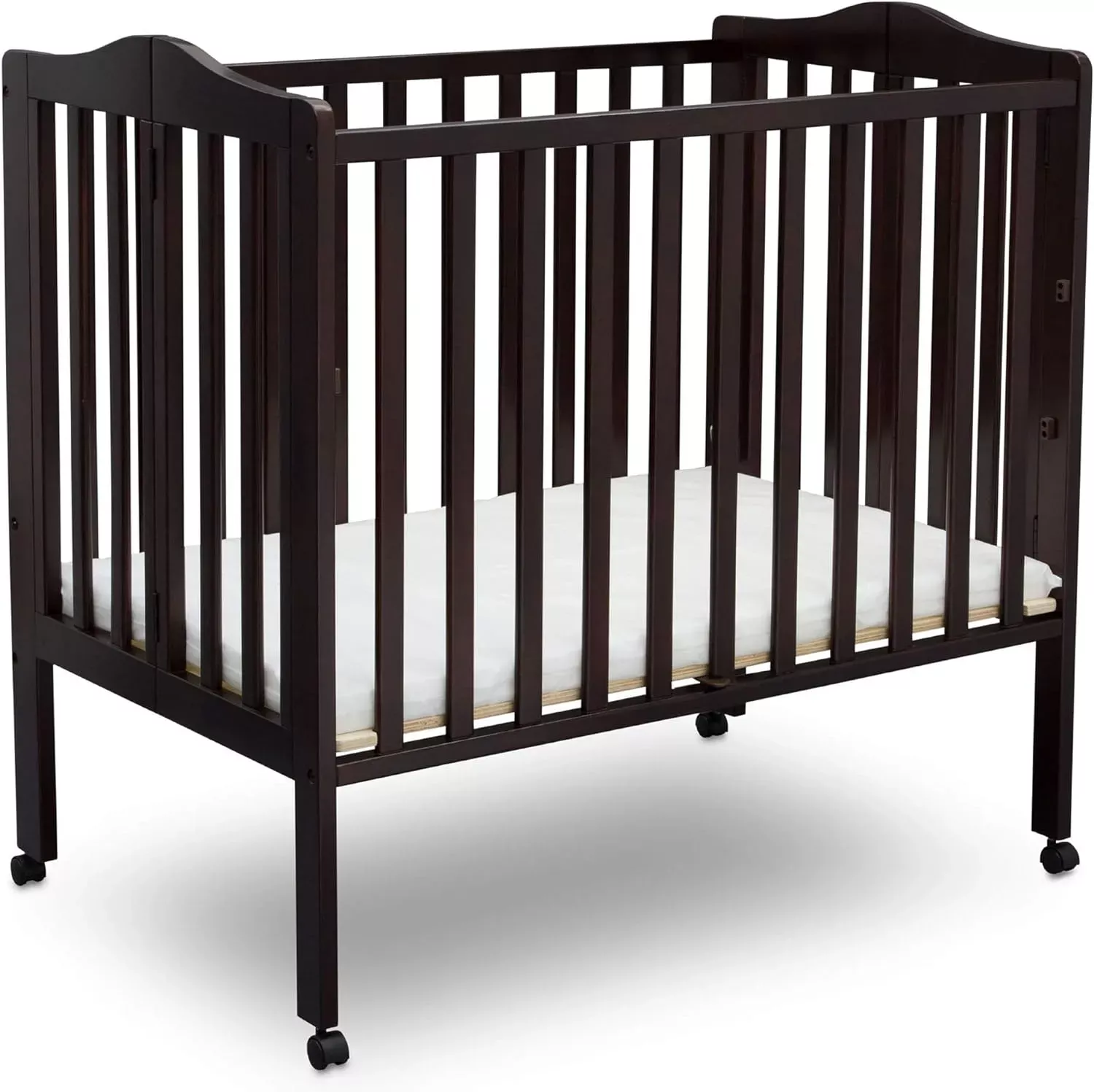 delta-children-folding-portable-mini-baby-crib-with-1-5-inch-mattress-dark-choco Delta Children Folding Portable Mini Baby Crib with 1.5-inch Mattress - Dark Chocolate – REBEL