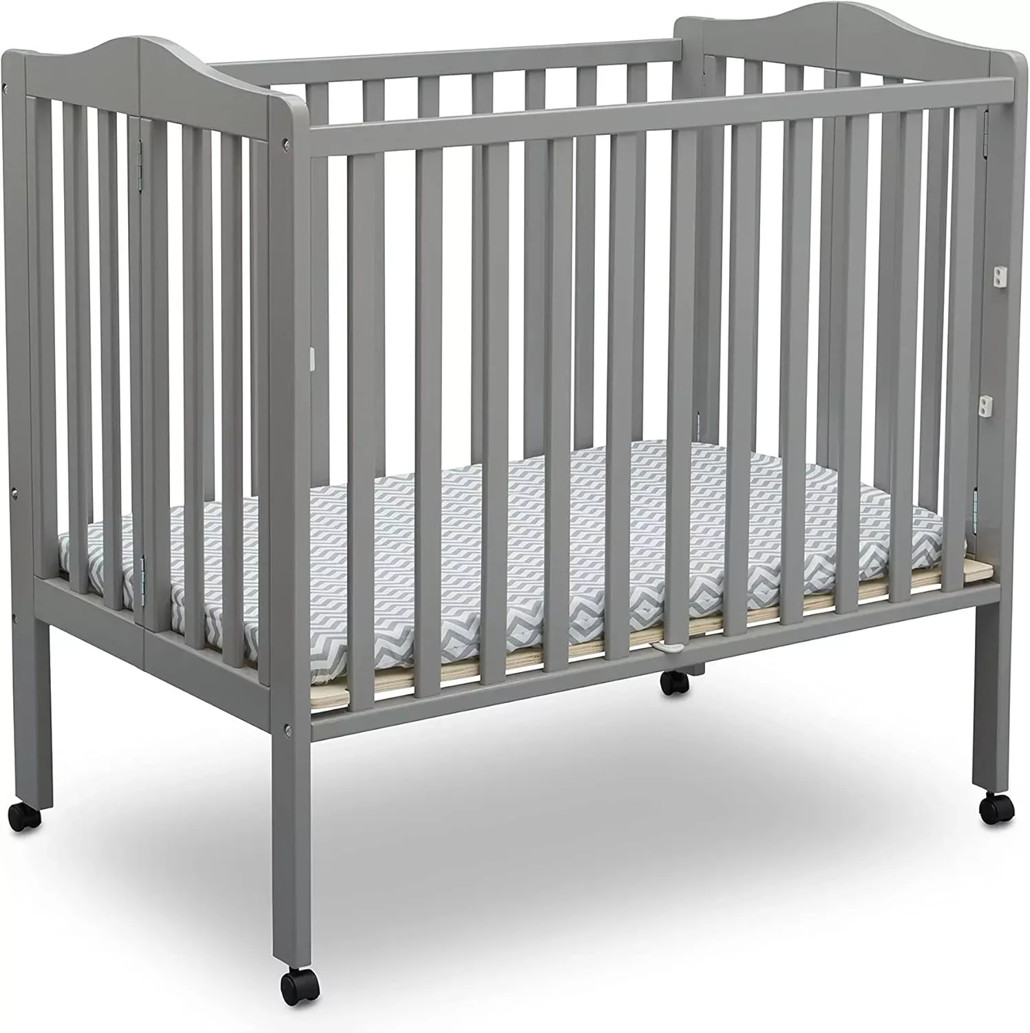 delta-children-folding-portable-mini-baby-crib-with-1-5-inch-mattress-grey-rebel Delta Children Folding Portable Mini Baby Crib with 1.5-inch Mattress - Grey – REBEL