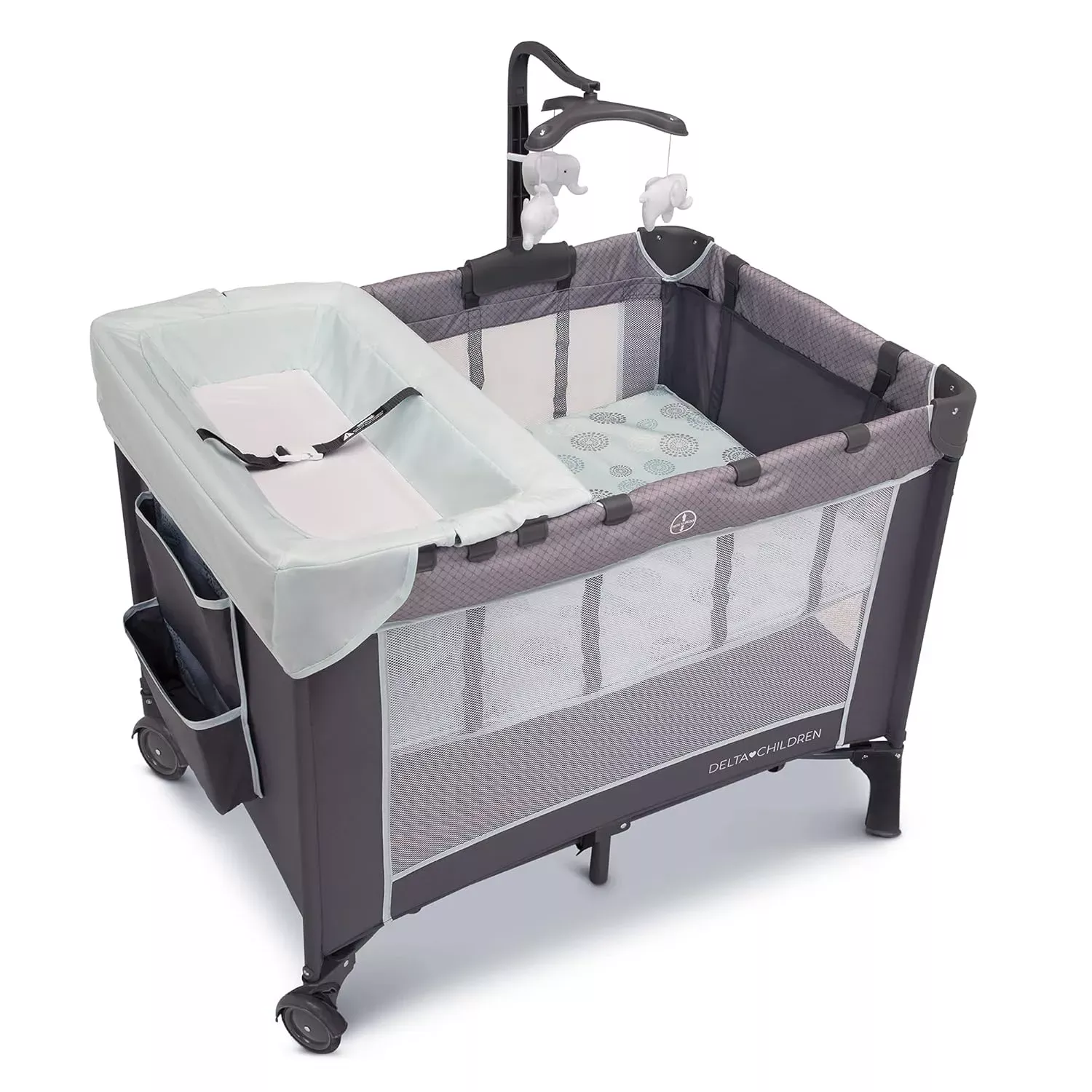 delta-children-lx-deluxe-portable-baby-play-yard-with-removable-bassinet-changin Delta Children LX Deluxe Portable Baby Play Yard With Removable Bassinet and Changing Table, Eclipse – REBEL