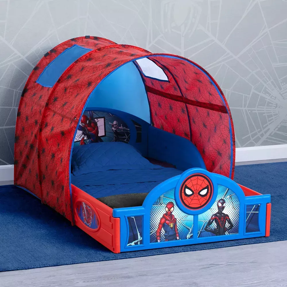 delta-children-spider-man-sleep-play-toddler-bed-with-tent-rebel Delta Children Spider-Man Sleep and Play Toddler Bed with Tent – REBEL