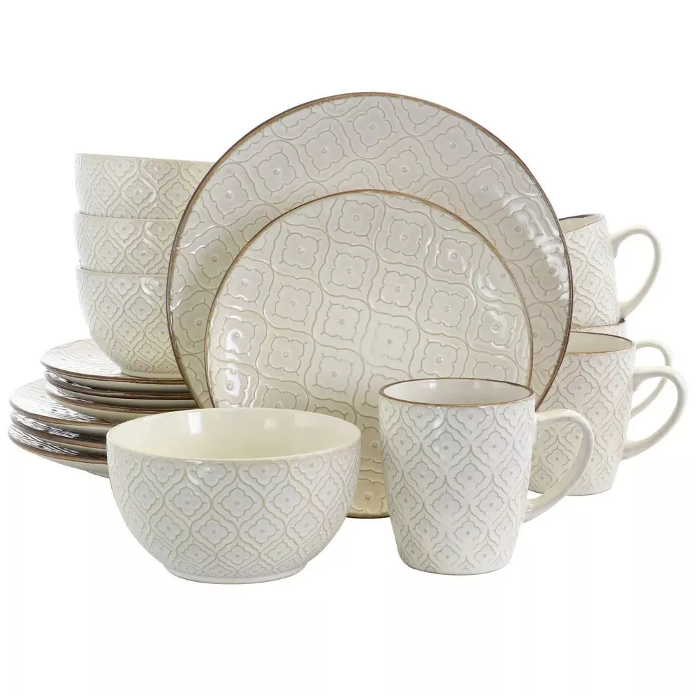 elama-16-piece-stoneware-dinnerware-set-white-lily-rebel Elama 16-Piece Stoneware Dinnerware Set, White Lily – REBEL