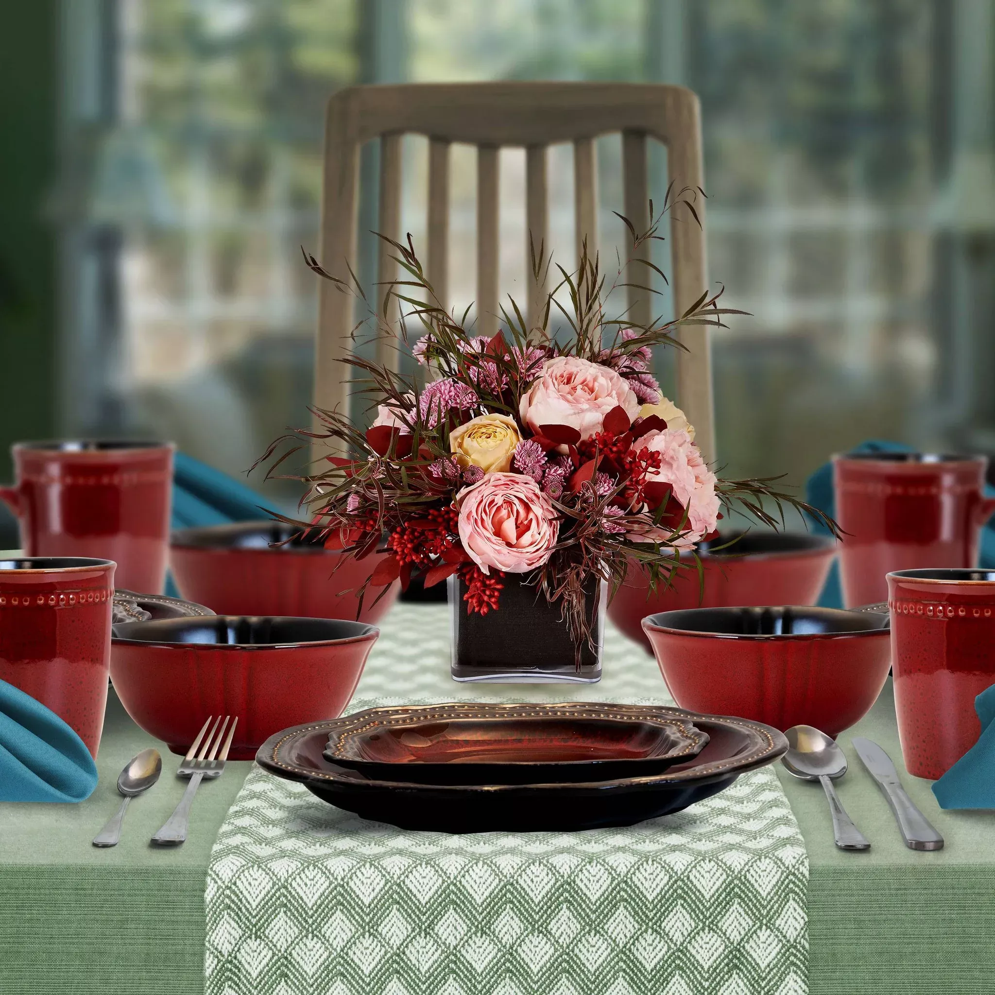 elama-16pc-stoneware-dinnerware-set-ruby-lagoon-rebel Elama 16pc Stoneware Dinnerware Set - Ruby Lagoon – REBEL