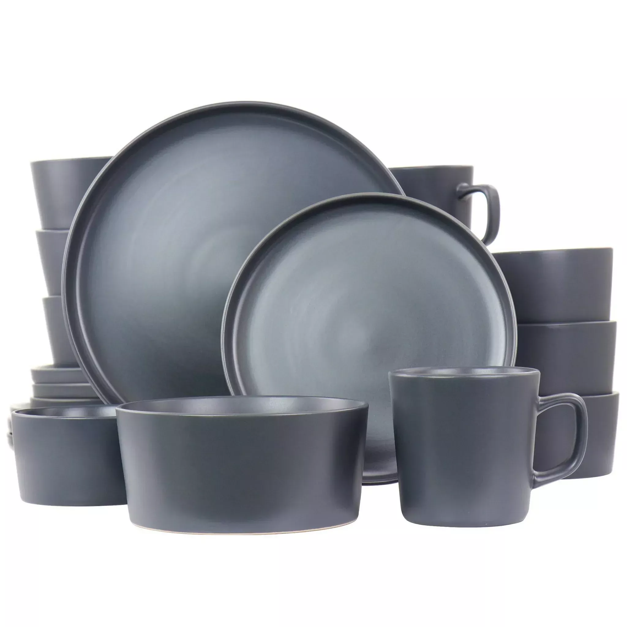 elama-20pc-stoneware-luxmatte-dinnerware-set-dark-gray-rebel Elama 20pc Stoneware Luxmatte Dinnerware Set - Dark Gray – REBEL