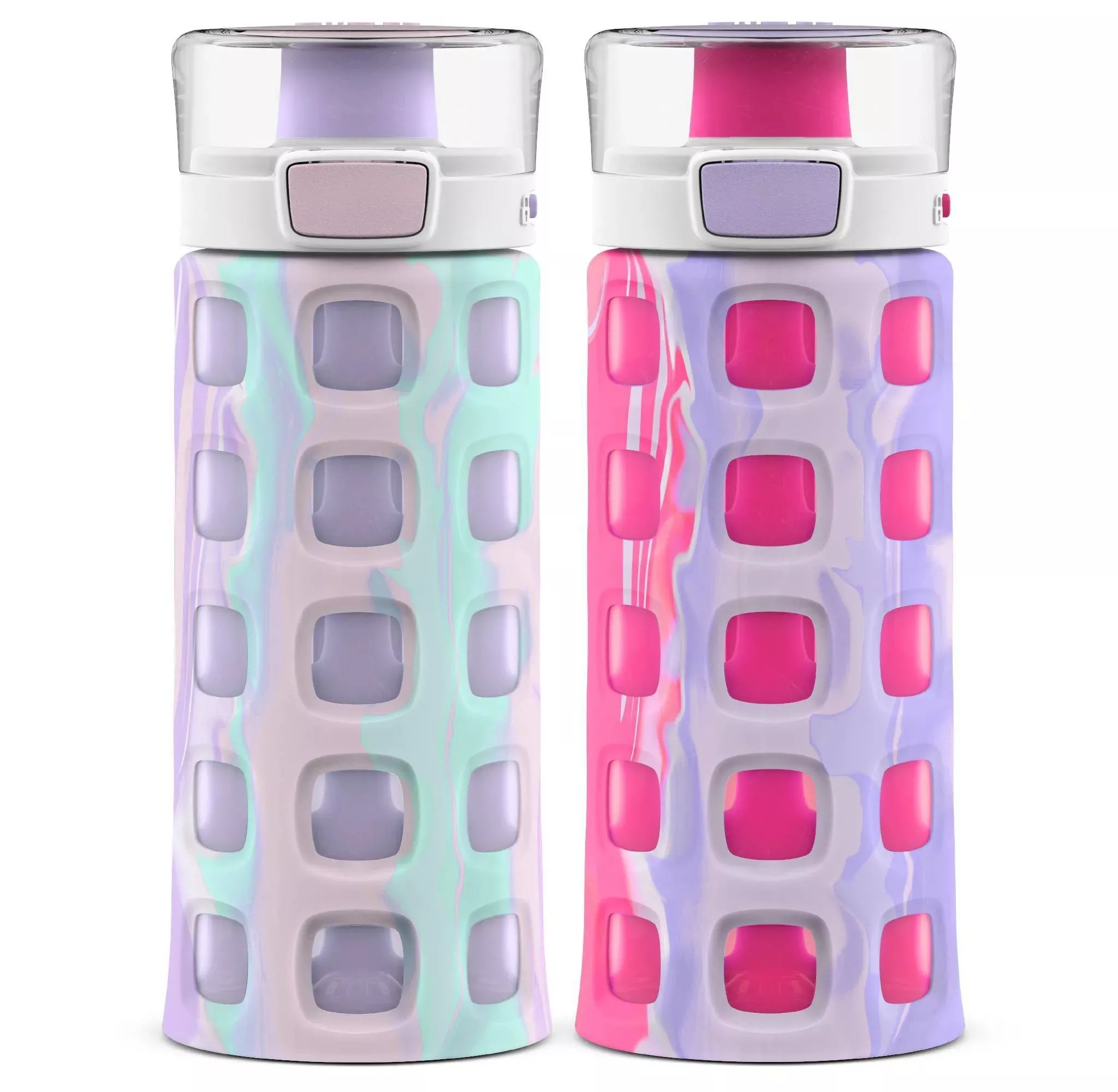 ello-2pk-dash-plastic-kids-16oz-water-bottles-pink-purple-rebel Ello 2pk Dash Plastic Kids' 16oz Water Bottles Pink/Purple – REBEL