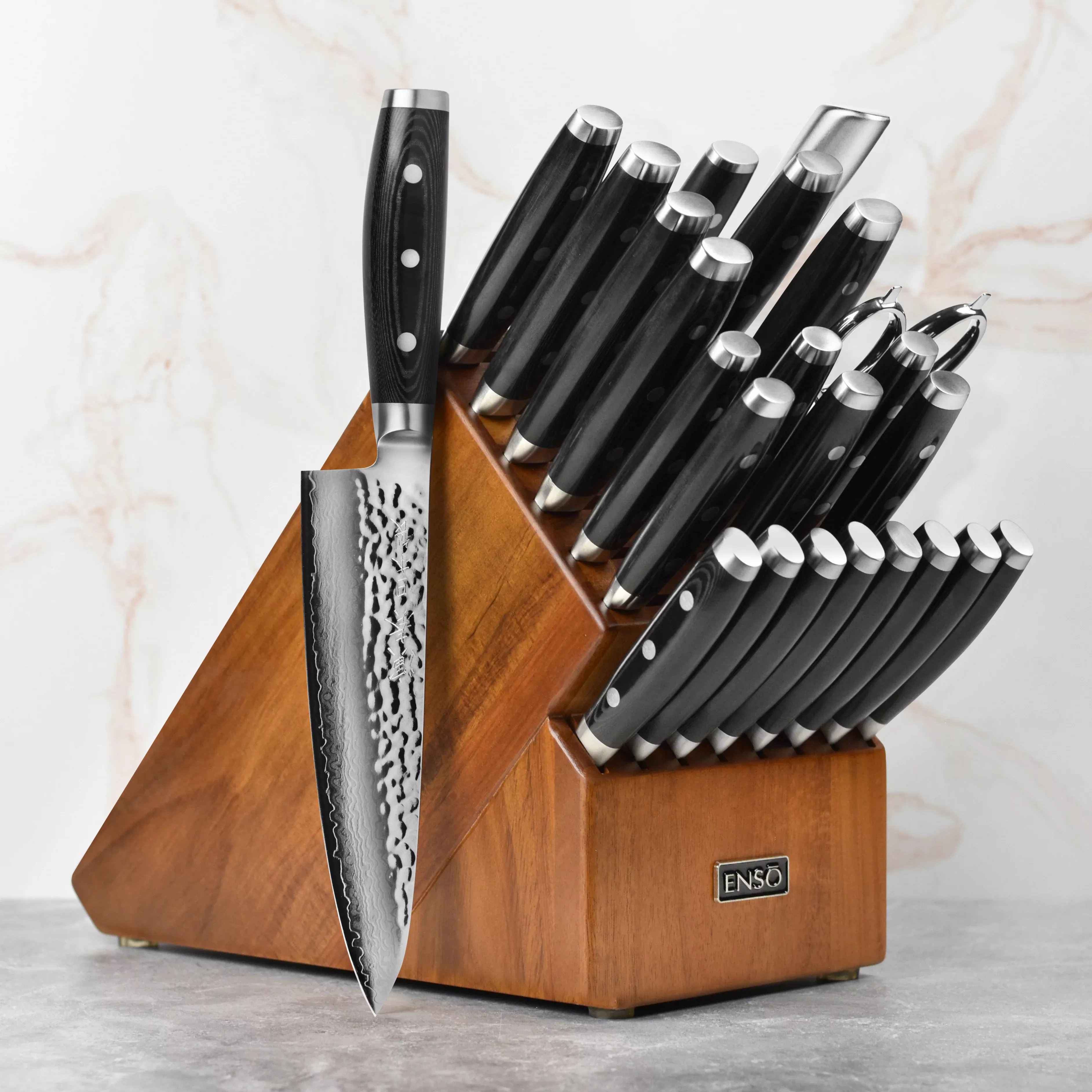 enso-hd-knife-block-set-25-piece-acacia Enso HD Knife Block Set - 25 Piece Acacia